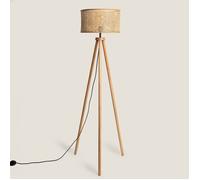 Lampadaire Rotin et Bois Adirane Naturel