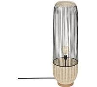Atmosphera Lampadaire Anea métal et bois noir H95 cm