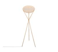 LEDKIA LIGHTING - Lampadaire Ronax E27 | Design Moderne et Élegant | Matériaux Durables en Bambou et Textile | Pour Salon, Chambre, Cuisine | Hauteur 166 cm, Naturel