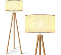 Lampadaire Salon 155cm LED Variable Abat-jour Lin Vintage Lampadaire Chambre Bureau Bureau Tripode Standing Lamp
