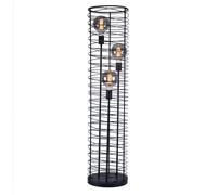 Lampadaire Salon Lampadaire grille tressée noir, métal, interrupteur à pied, 3x E27 douilles, DxH 30x129 cm