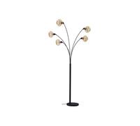 Lampadaire salon - Lindby - lampe sur pied - Bambou - bois noir