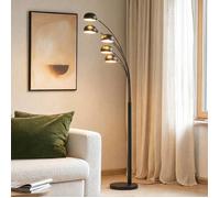 Lampadaire salon - Lindby - lampe sur pied - - noir mat nickel mat