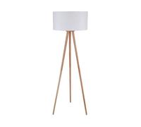 Lampadaire salon - Lindby - lampe sur pied - Tissu textile Bois - bois blanc