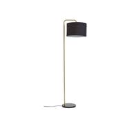 Lampadaire salon - Lindby - lampe sur pied - Tissu textile Marbre - noir doré