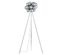 Lucande Lampadaire Diborah (Moderne) en Gris Verre e. a. pour Salon & Salle à manger (à 3 lampes, G9) Sur Pied Lampe a de Sol