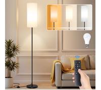 Lampadaire salon moderne avec abat-jour lin,Télécommande magnétique,Minuterie & mode nuit,Dimmable 30%-100% ,Salon/chambre