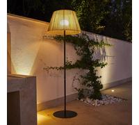 Lumisky Lampadaire sans fil pied metal LED blanc et multicolore dimmable TALL RAFFY en corde naturelle H170cm avec télécommande