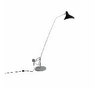 Lampadaire Schottlander Mantis BS1 B Gris- Vert et Noir Base Ronde