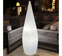 Lampadaire extérieur en polyéthylène forme Cyprès blanc - LUMISKY - 150cm - 2 ampoules LED - Rechargeable USB