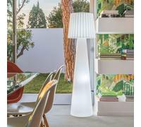 Lampadaire lumineux design filaire abat-jour ondulé pour extérieur éclairage puissant LED blanc LADY H110cm culot E27