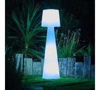 Lumisky Lampadaire lumineux LADY – design filaire abat-jour ondulé LED blanc H150 cm culot E27