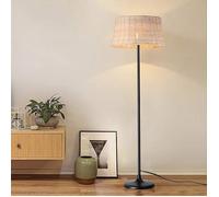 Lampadaire ""Serena"" en Bambou Naturel Tressé à la Main, avec Interrupteur de Câble et Douille E27 pour Salon et Chambre