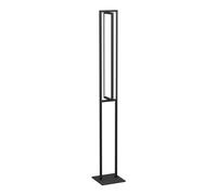 Eglo Lampadaire sur pied LED Siberia, luminaire de sol minimaliste dimmable par télécommande, lampe de salon colonne en métal noir et plastique blanc, blanc chaud-froid
