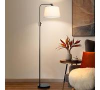 Lampadaire simple en lin de 165,1 cm avec variateur E27, 3 options de couleur, interrupteur à pédale en fer, idéal pour salon, canapé, salle de conférence, chambre à coucher