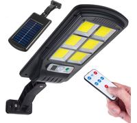 Maclean MCE446 Lampadaire solaire avec détecteur de mouvement et de crépuscule IP54 4W 400 lumens 6500K Télécommande Lampe solaire murale extérieure Éclairage extérieur Lanterne routière