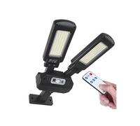 Lampadaire solaire avec détecteur de mouvement et de crépuscule IP54 5W 2x 450 lumens 6500K Deux sources lumineuses