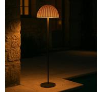 Lumisky Lampadaire solaire extérieur en poly rotin avec module LED blanc chaud télécommande FAROE TALL SOLAR H160cm