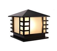 Lampadaire Solaire Contemporain Noir, éclairage Mural, éclairage Solaire pour allée, Style Chinois, éclairage sur Pied pour clôture, terrasse, Jardin, décoration, Compatible avec Les poteaux