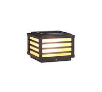 Lampadaire solaire d'éclairage extérieur de poteau de clôture, lanterne de colonne à finition noire for allée de jardin d'arrière-cour(Solar energy,Small)