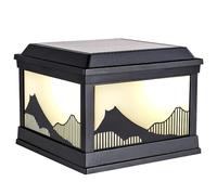 Lampadaire Solaire d'extérieur à LED, éclairage paysager Moderne de 15,7 Pouces pour Pilier, Lampe Murale carrée, Lampe de Porche, Lampe stigmate pour Surface Plane, décoration de Jardin, Patio,