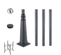 Lampadaire solaire d'extérieur de 2,7 m, 3 m, 3,4 m, résistant aux intempéries pour parkings, cours, rues, arrière-cours, lampadaires solaires durables (350 cm)