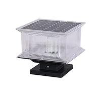 Lampadaire solaire en aluminium Borne Colonne Lampe Clôture Stigma Lumière Porte Extérieur Pilier Lampe Étanche IP65 Réverbère Éclairage Extérieur Jardin À Énergie Solaire Pour Pelouse Cour Dec