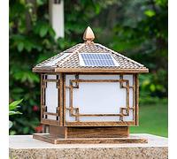 Lampadaire solaire extérieur jardin extérieur pilier lampe clôture en aluminium borne colonne lampe cour stigmatisation lumière étanche IP65 porte réverbère luminaire pelouse porche pont Ga