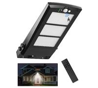 lampadaire solaire exterieur - Lampe de sécurité à détecteur de mouvement 189 LED 6500K Daylight avec télécommande 6 modes Dusk to Dawn Flood Wall Lamp IP65 Waterproof for Patio Yard Street Lighting