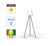 Xanlite - Lampadaire LED Solaire et Rechargeable USB - IP44-800 Lumens - RVB et Blanc - Avec Télécommande - Éclairage Extérieur pour Jardin, Terrasse ou Balcon