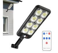 Lampadaire solaire | Lampe de jardin LED pour rue extérieure | Projecteur de sécurité à détecteur de mouvement avec télécommande | Éclairage de parking du crépuscule à l'aube
