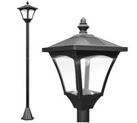 Lampadaire solaire LED classique noir 15x15x120cm - HOMCOM