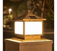 Lampadaire solaire LED d'extérieur du crépuscule à l'aube - Lanterne pilier vintage en bronze étanche design moderne pour entrée, escalier, jardin, terrasse et allée