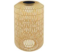 Lampadaire Solaire Led En Résine Tressée Filaire Style Boho Dia. 30 X 55h Cm Beige