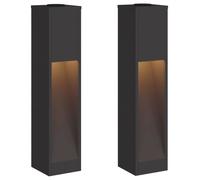 Lampadaire solaire LED extérieur - vidaXL - Noir - 18x18x80 cm - Acier laminé à froid - Éclairage solaire - Blanc chaud