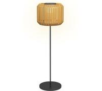 Lampadaire solaire extérieur - Outsunny - avec capteur de lumière - style moderne - étanche - en résine tressée - 130 cm - jaune