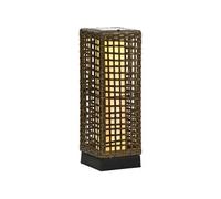 Lampadaire solaire LED style exotique H.46 cm résine tressée aspect rotin naturel