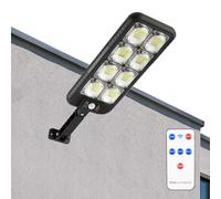 Lampadaire solaire, lumières solaires pour parking,Lampadaire extérieur étanche IP65 - Projecteur de sécurité à capteur de mouvement avec télécommande, lumières de Parking du crépuscule à l'aube pour