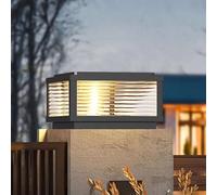 Lampadaire Solaire Noir, éclairage d'extérieur à énergie Solaire, Colonne, Lanterne LED étanche, Grand luminaire paysager pour Patio, Cour, Jardin, allée, entrée extérieure (Style D 30 cm)