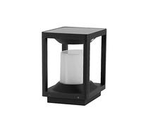 Lampadaire Solaire Noir pour extérieur, éclairage sur Colonne, en Aluminium, étanche IP65, avec Induction à Commande Lumineuse, Montage Mural, pour Poteau