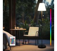 Lampadaire solaire Outdoor Lampadaire pour extérieur jardin, Lampadaire sans fil avec capteur de lumière, rechargeable par USB, RGB, pour terrasses Balcon Party Deko
