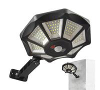 Lampadaire solaire pour jardin - 34,5 x 20 cm, lampes solaires d'extérieur étanches Ip65, lampe murale à énergie 168 LED avec détecteur de mouvement et télécommande | Éclairage paysager pour c