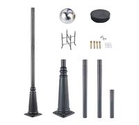 Lampadaire solaire robuste pour éclairage extérieur, poteau lumineux en métal durable avec base de montage pour jardin, terrasse, parc, allée et éclairage de jardin