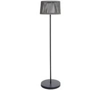 Lampadaire lumineux solaire en poly rotin gris LED blanc chaud SOLEO H145cm
