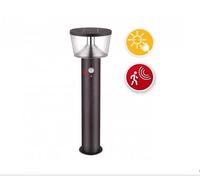 Velamp Lampadaire solaire 600 lumens avec détecteur de mouvement, Noir