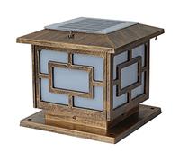 Lampadaire Solaire Vintage Carré, Éclairage Mural, Colonne, Lampe De Clôture Étanche Ip54, avec Base De Montage sur Pilier, Éclairage D'Extérieur pour Patio, Jardin, Allée, Arrière-Cour, 30 X 28 Cm