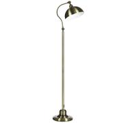 HOMCOM Lampadaire sur pied salon, lampe salon rétro avec abat-jour réglable, interrupteur à pied, lampadaire salon, chambre à coucher, 42 x 25,5 x 152 cm, ton laiton