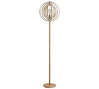 HOMCOM Lampadaire sur Pied Circulaire 40 W Max. Abat-Jour bois naturel clair dim. Ø 38 x 160 cm