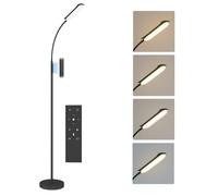 Lampadaire LED dimmable avec télécommande - contrôle tactile, réglable - H.175 cm - acier polycarbonate noir