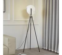 Lampadaire sur pied design Helva Lucande, dimmable, noir, Salon / Salle à manger, Matière Plastique, Scandinave, Lampadaire